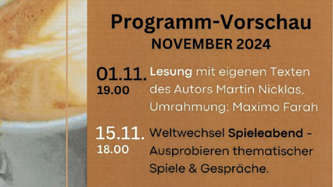 Programmvorschau Café FREIRAUM