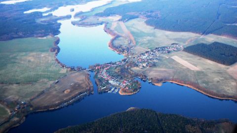 Luftansicht der Halbinsel Priepert